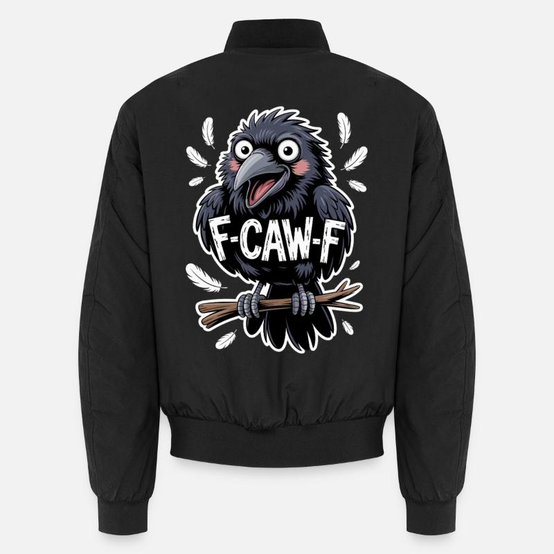 F-Caw-F Meme Crow - Unisex Bomber Jacket - black