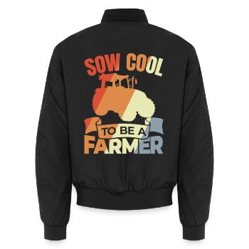 Mein Herz schlägt für Schulbusse - Unisex Bomberjacke - Schwarz - Hinten - AI Model Male 185 light (185cm)