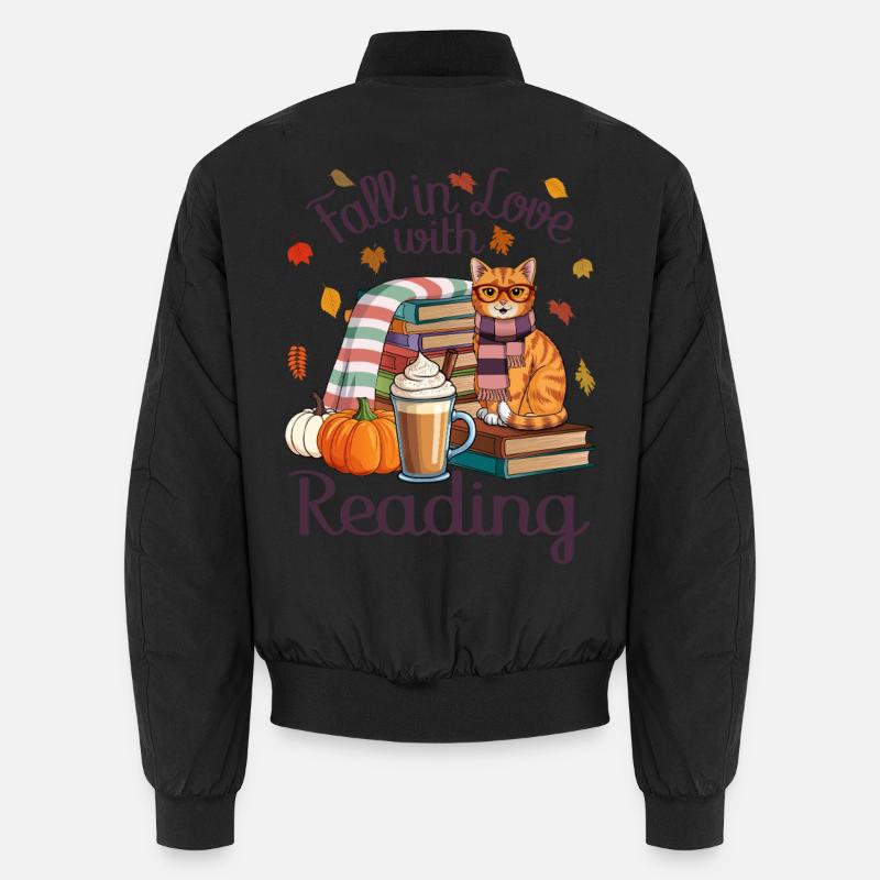 Fall Cat Books Unisex Bomber Jacket
