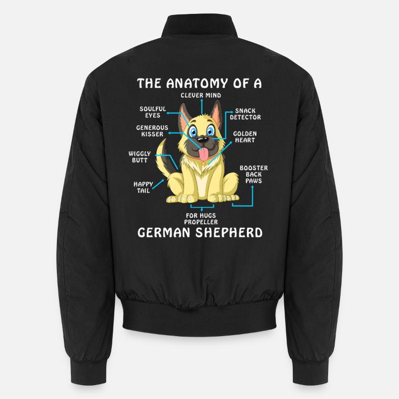 Anatomie eines Deutschen Schäferhundes - Unisex Bomberjacke - Schwarz