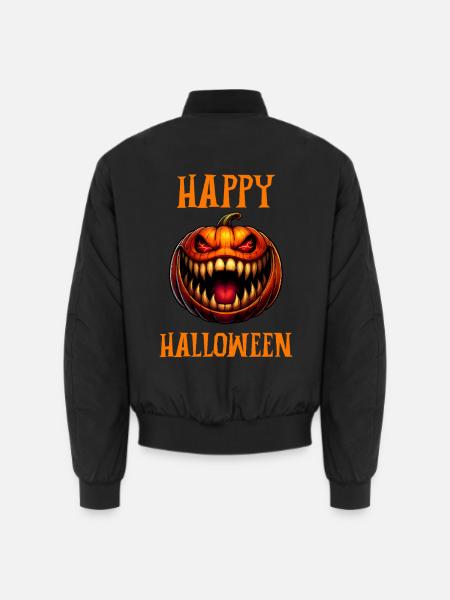 Happy Halloween Scary Pumpkin Jack o Lantern - Unisex Bomberjacke - Schwarz
