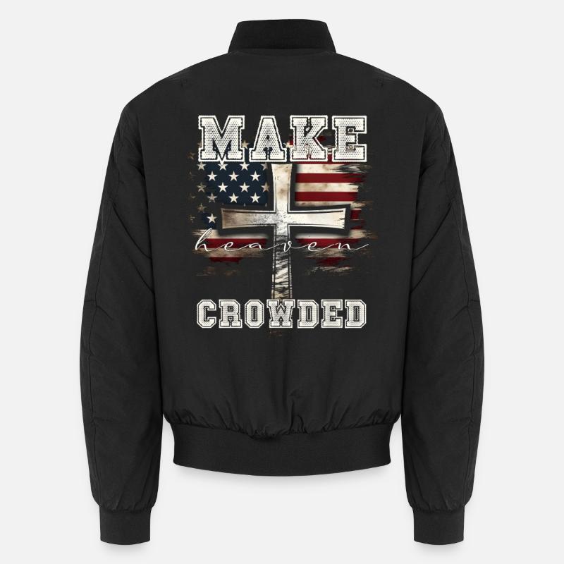 Make Heaven Crowded Kreuz Flagge Design Unisex Bomberjacke
