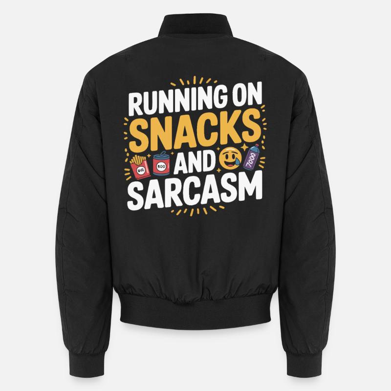 Running, snacks and sarcasm Unisex Bomber Jacket