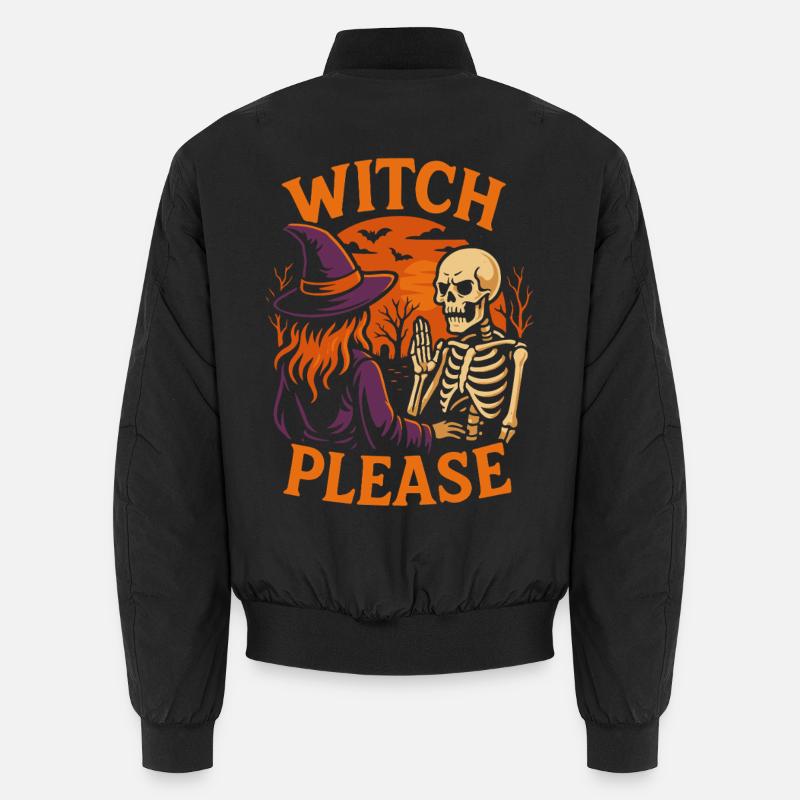 Hexe bitte Halloween Kostüm Party Spruch Unisex Bomberjacke