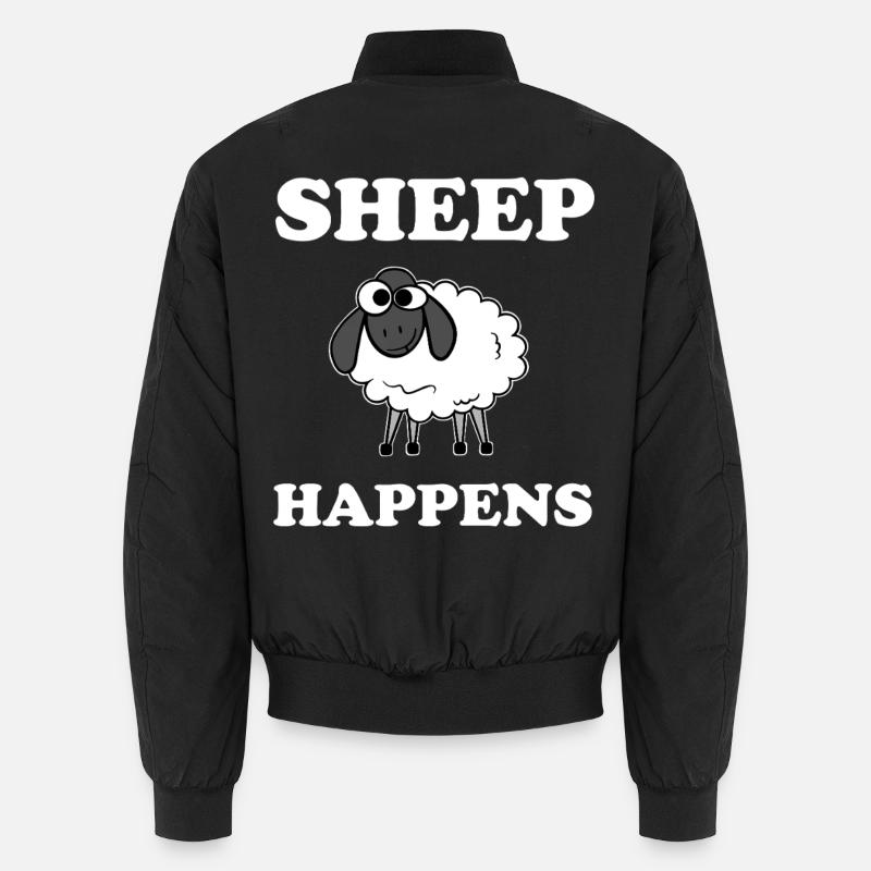 Sheep Happens - Bomber unisexe - noir