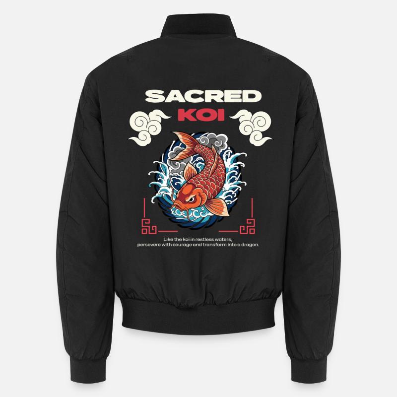 Heilige Koi - Unisex Bomberjacke - Schwarz