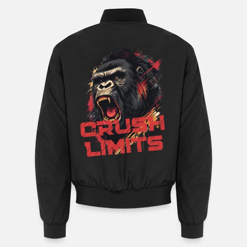 Crush Limits - Gorilla Motivation - Unisex Bomber Jacket - black