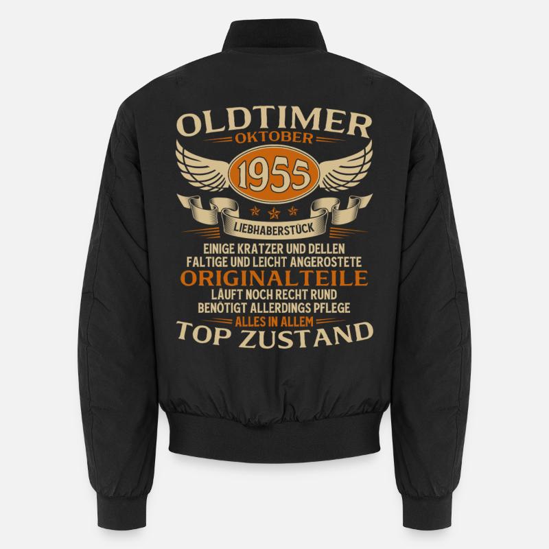 70. Geburtstag Geschenk Oldtimer Oktober 1955 Unisex Bomberjacke