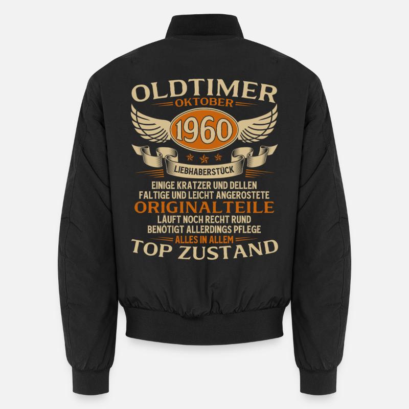 65. Geburtstag Geschenk Oldtimer Oktober 1960 Unisex Bomberjacke