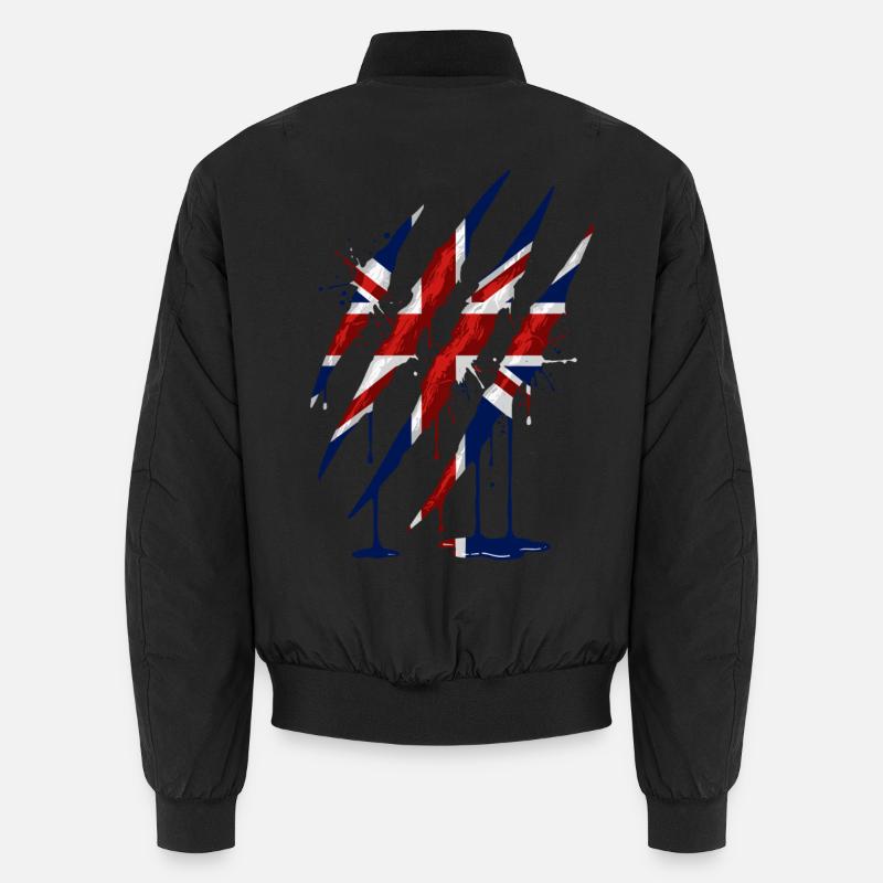 Union Jack Claw Scratch Mark Unisex Bomber Jacket