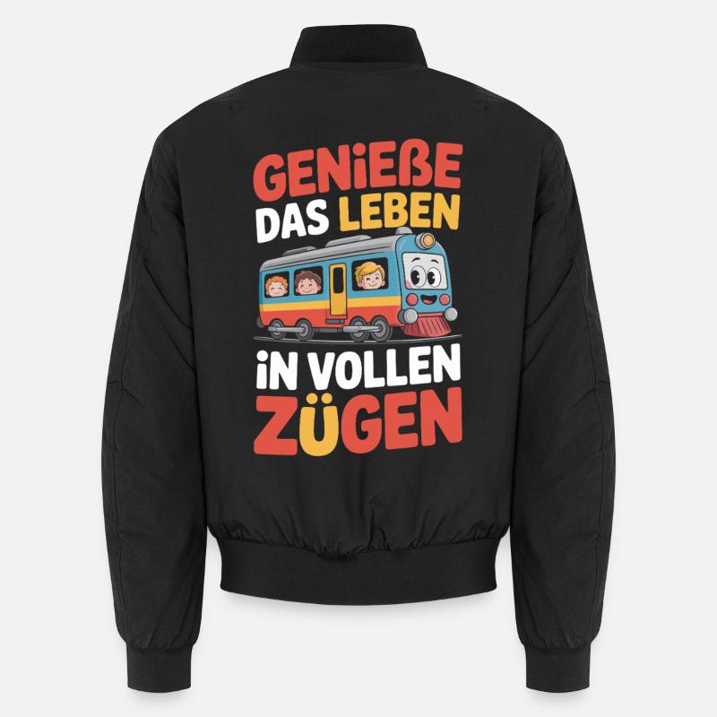 Bahn Genieße Das Leben In Vollen Zügen Eisenbahn Unisex Bomberjacke
