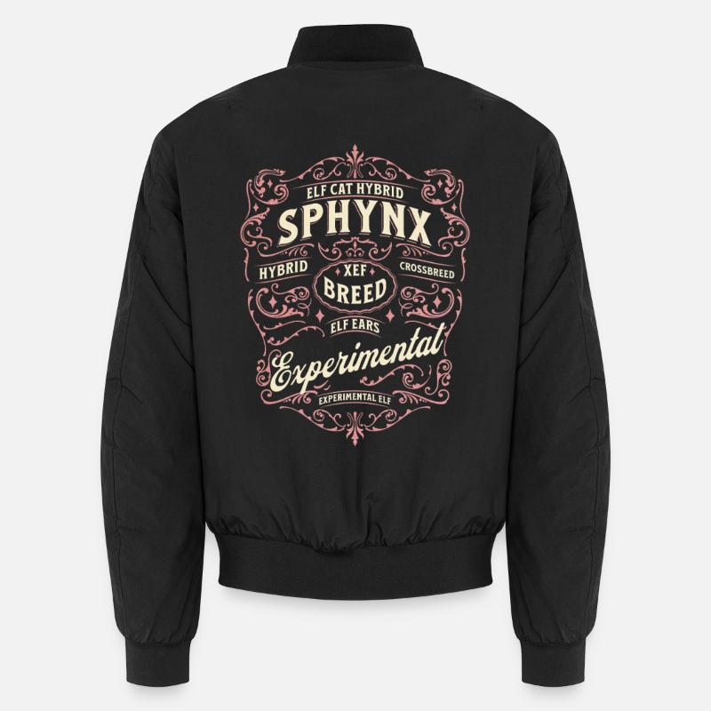 Elfe Sphynx Chat - Bomber unisexe - noir