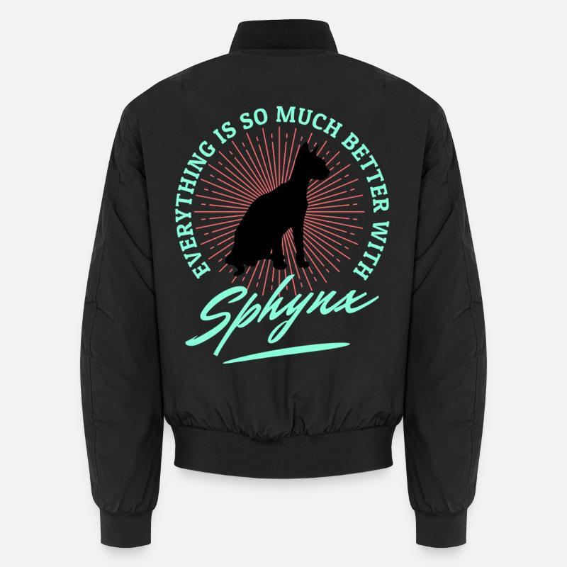 Sphynx Cat lustige Sprüche - Unisex Bomberjacke - Schwarz