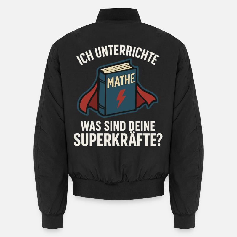 Mathe Superkräfte im Unterricht Lehrer Schule Unisex Bomberjacke