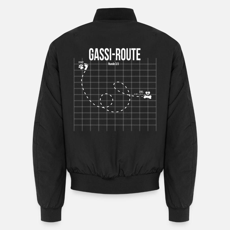 Gassi-Route fun Hunde Motiv mit Pfote & Knochen Unisex Bomberjacke