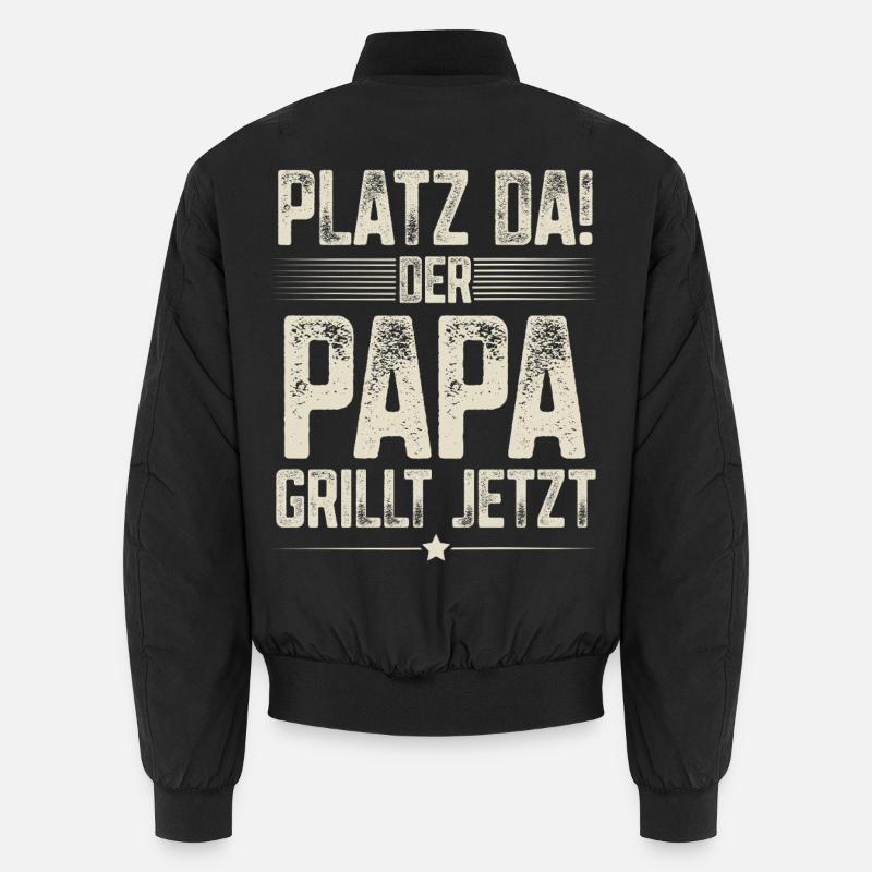 Grillen Papa - Unisex Bomberjacke - Schwarz