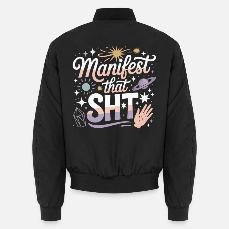 Cosmic Manifesto Pastel - Unisex Bomber Jacket - black