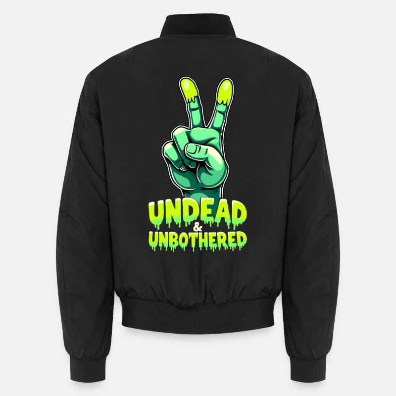 Undead and Unbothered Peace-Zeichen Zombie - Unisex Bomberjacke - Schwarz