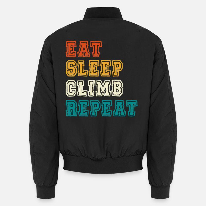 Eat Sleep Climb Repeat Design - Unisex Bomberjacke - Schwarz
