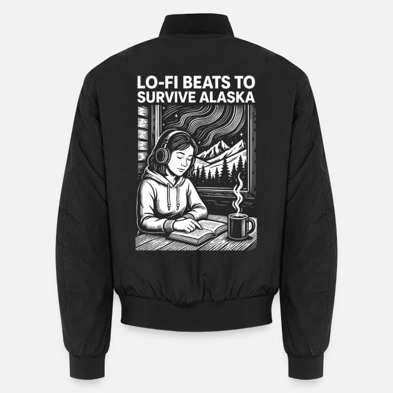 Lo-Fi Beats Alaska - Unisex Bomber Jacket - black