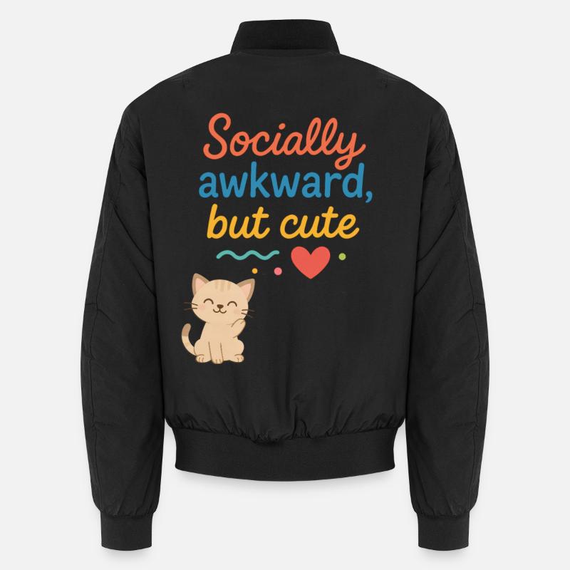 Conception sociale de chat maladroite mais mignonne Bomber unisexe