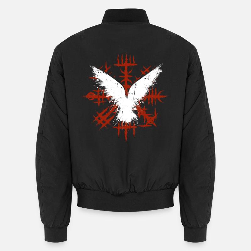 Wikinger Vegvisir mit Odins Raben Unisex Bomberjacke