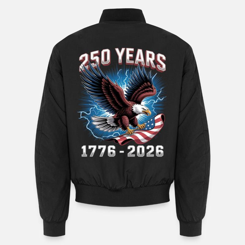 Eagle with flag – 250 years - Unisex Bomber Jacket - black