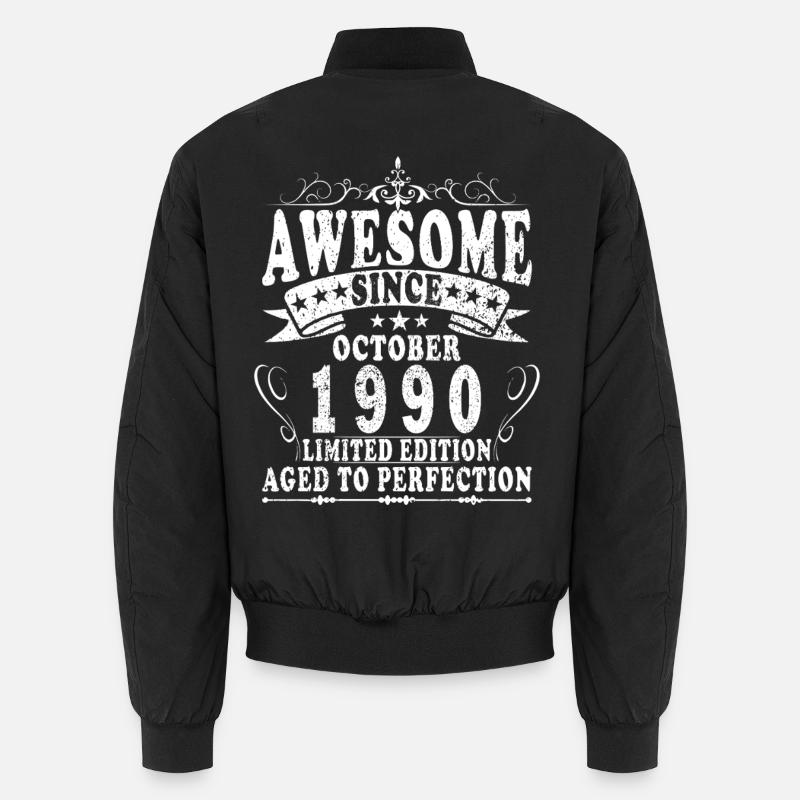 35th Birthday Original October Vintage 1990 Unisex Bomber Jacket