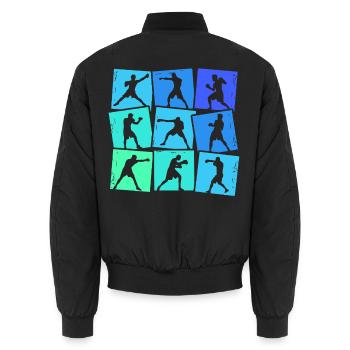 Boxer Boxen Kinder Männer Jungen - Unisex Bomberjacke - Schwarz - Hinten - AI Model Male 185 light (185cm)
