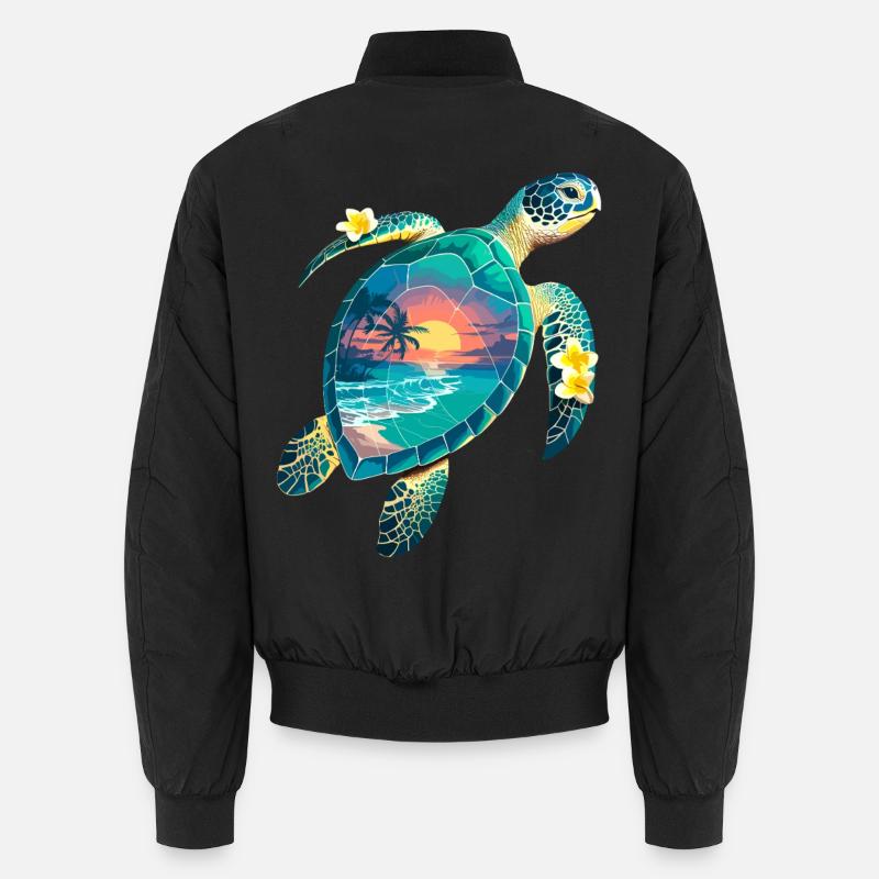 Turtle Waves Surf Turtle Surfer Turtles - Bomber unisexe - noir