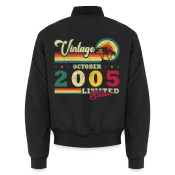 2005 October 2005 Jubilee October 2005 - Unisex Bomber Jacket - black - Back - AI Model Male 185 light (185cm)