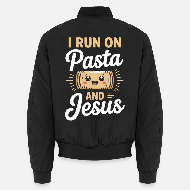 I Run On Pasta And Jesus Unisex Bomberjacke