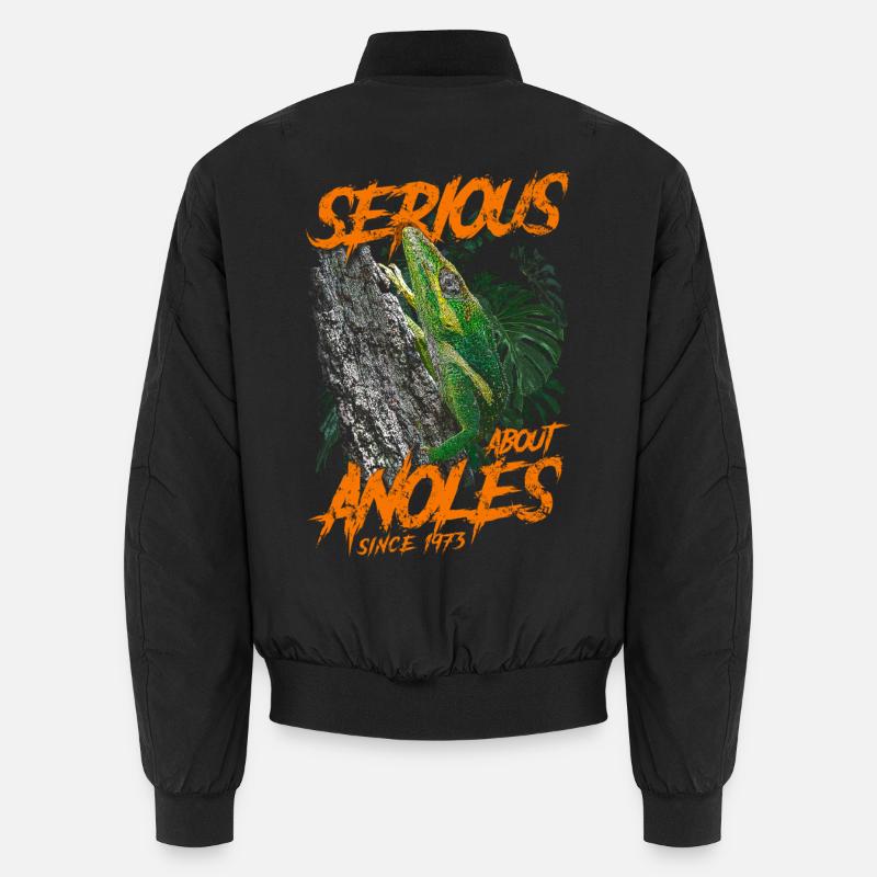 Ernsthaft über den kubanischen Ritter Anolis seit 1973 Unisex Bomberjacke
