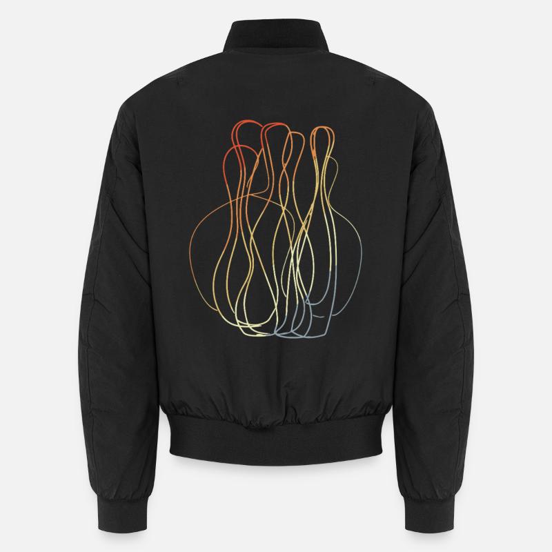 Bowling Pins Retro Look - Unisex Bomberjacke - Schwarz