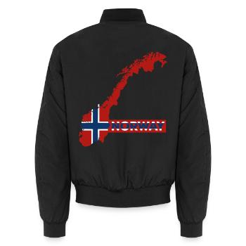 Norwegen Urlaub Natur Geschenk - Unisex Bomberjacke - Schwarz - Hinten - AI Model Male 185 light (185cm)