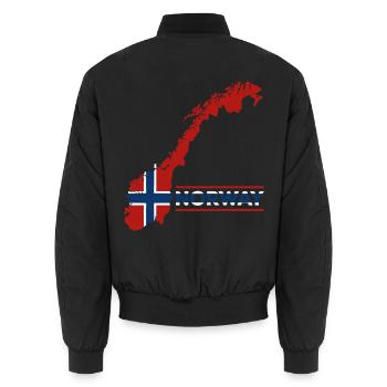 Norway Vacation Nature Gift - Unisex Bomber Jacket - black - Back - AI Model Male 185 light (185cm)