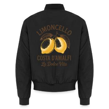 Limoncello Costa d'Amalfi La Dolce Vita - Unisex Bomber Jacket - black - Back - AI Model Male 185 light (185cm)