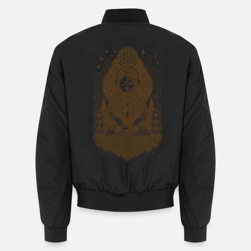 Mystischer DJ mit kosmischen Sacred Geometry Vibes Unisex Bomberjacke