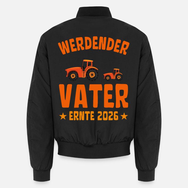 Werdender VATER Ernte 2026 Traktor - Unisex Bomberjacke - Schwarz