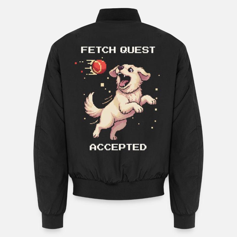 Fetch Quest Accepted | Dog playing ball Unisex Bomber Jacket