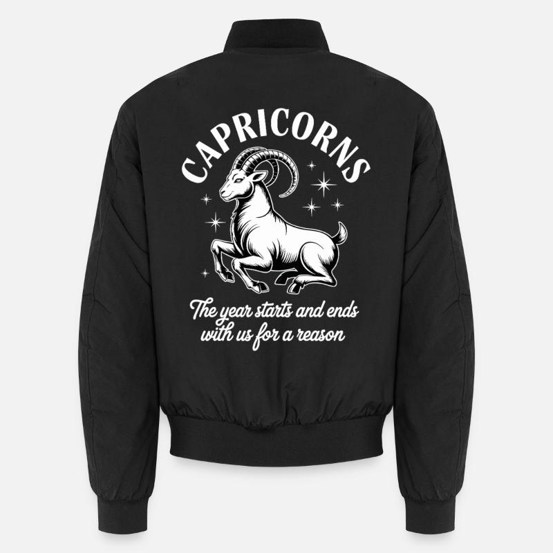 Steinbock Sternzeichen - Unisex Bomberjacke - Schwarz