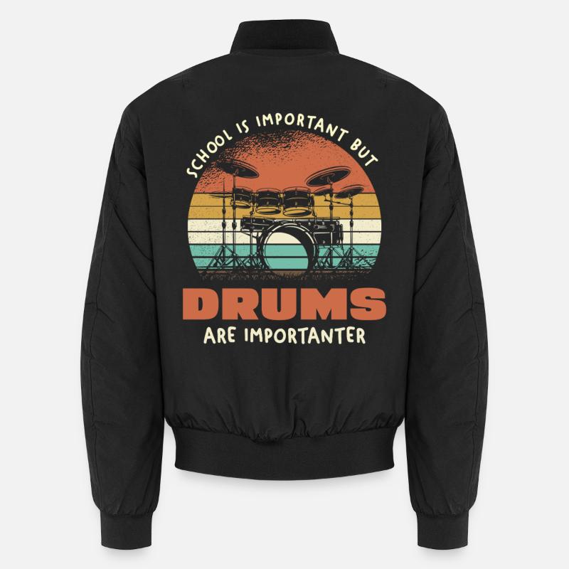 Drums Are Importanter Retro - Unisex Bomber Jacket - black