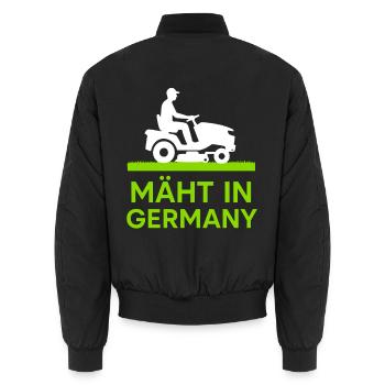 Tonte en Allemagne - Bomber unisexe - noir - Dos - AI Model Male 185 light (185cm)