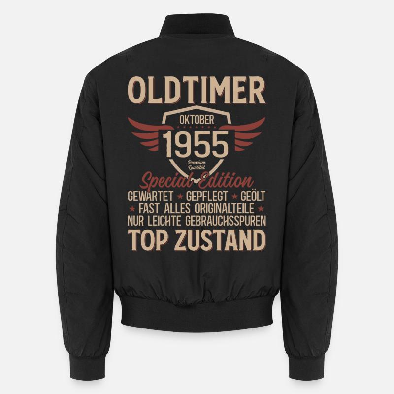 70. Geburtstag Geschenk Oldtimer Oktober 1955 Unisex Bomberjacke