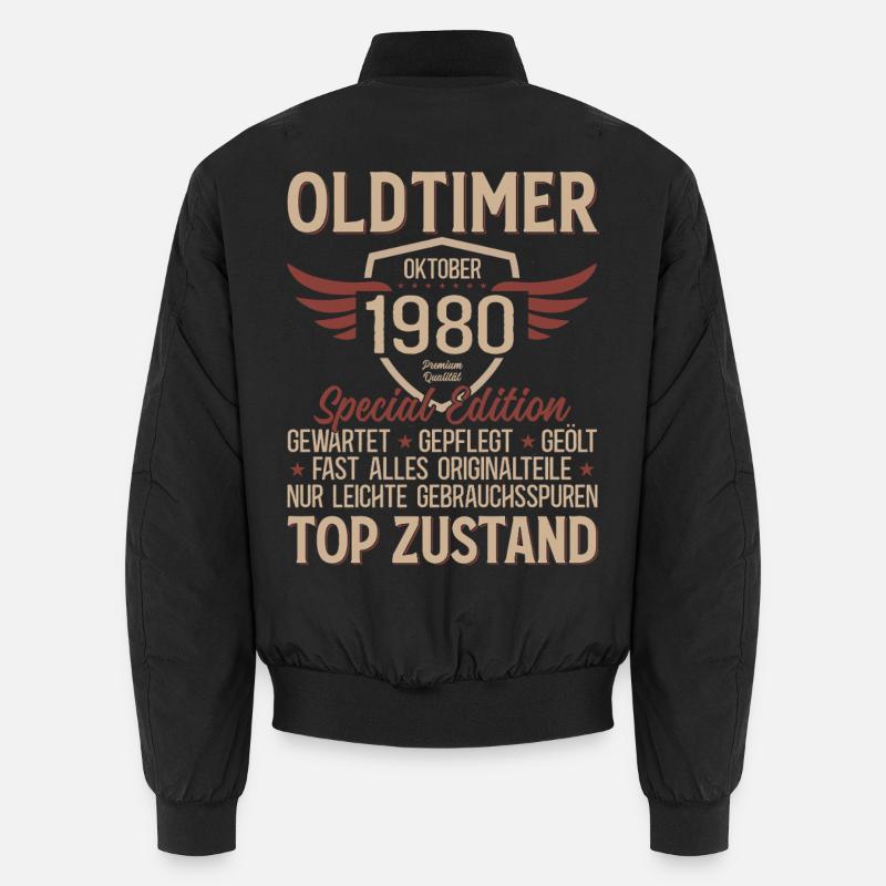 45. Geburtstag Geschenk Oldtimer Oktober 1980 Unisex Bomberjacke