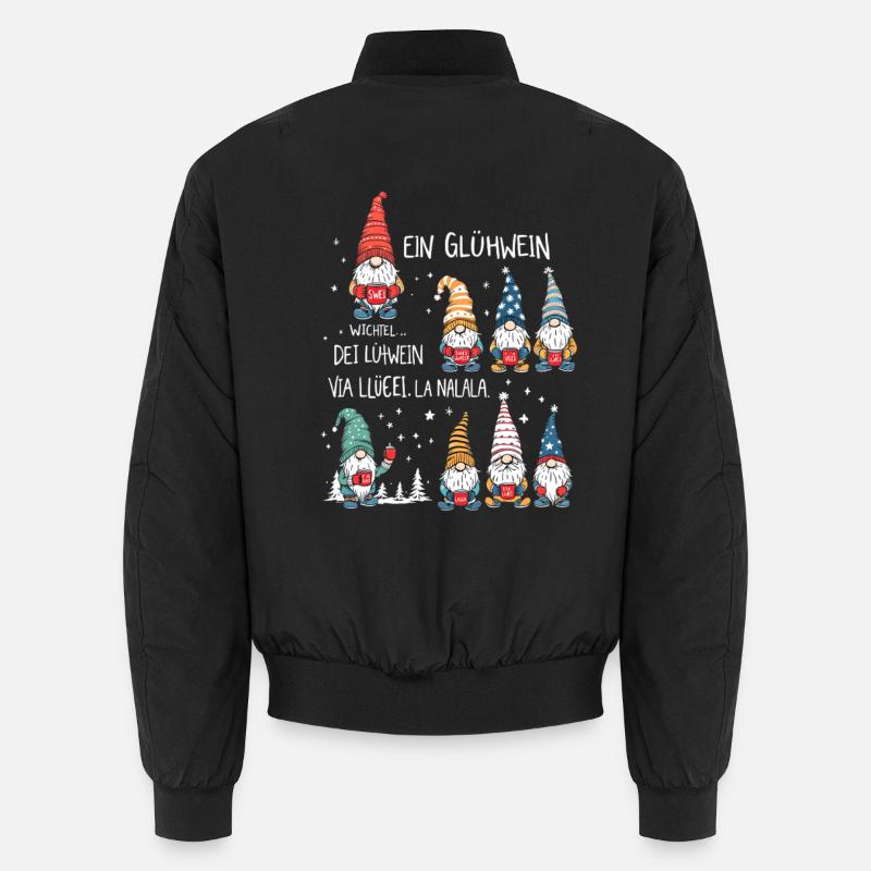 A mulled wine gnome La Nalala Christmas Unisex Bomber Jacket