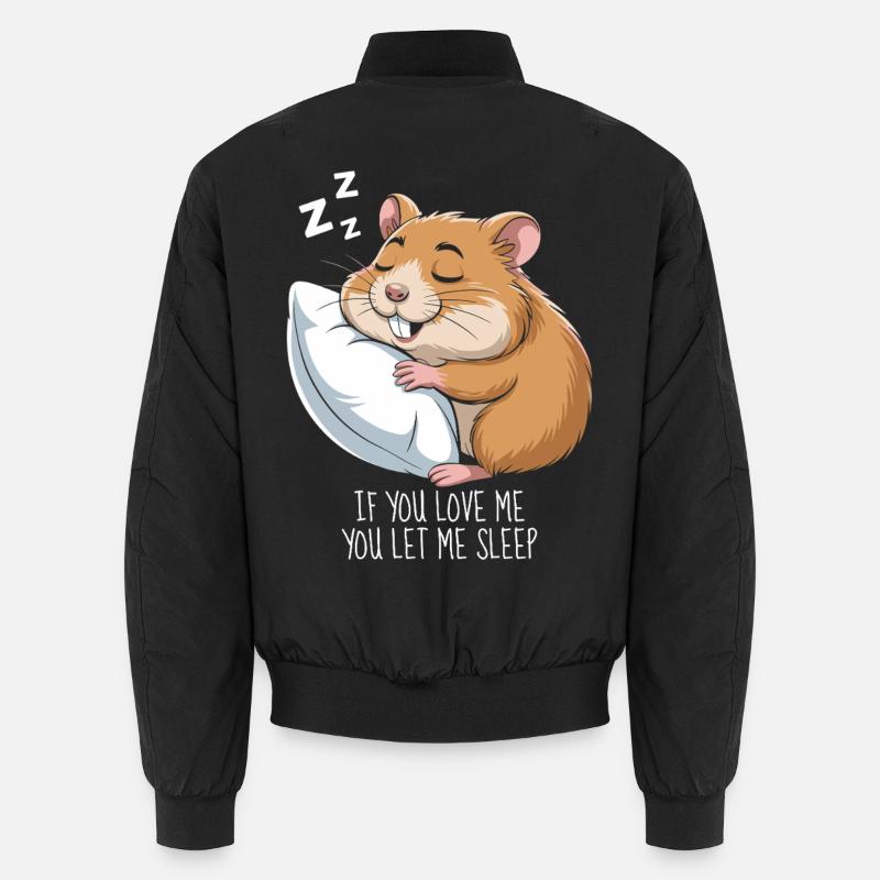Hamster Schlafen - Unisex Bomberjacke - Schwarz