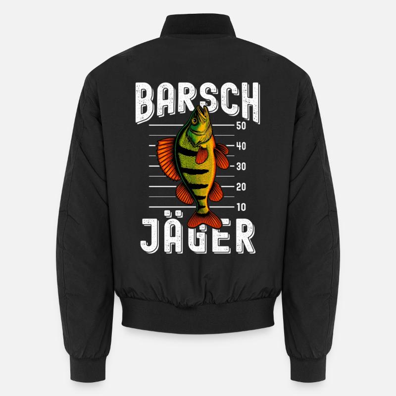 Perch Hunter Perch Angler Perch Perch Perch Perch Fishing Unisex Bomber Jacket