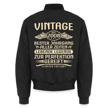 Millésime depuis 2008 Millésime - 18ème anniversaire - Bomber unisexe - noir - Dos - AI Model Male 185 light (185cm)