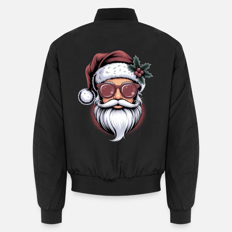 Hipster Santa Sunglasses - Unisex Bomber Jacket - black